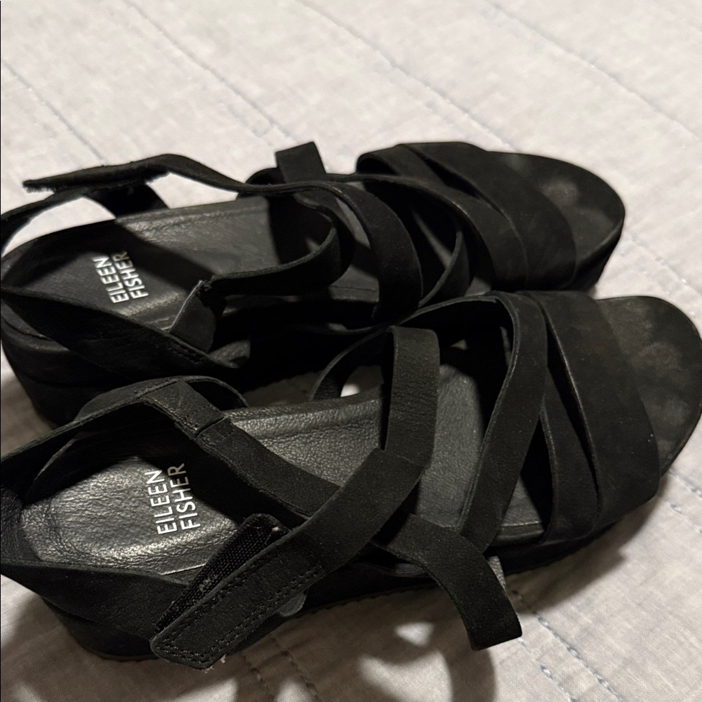 Black suede sandals